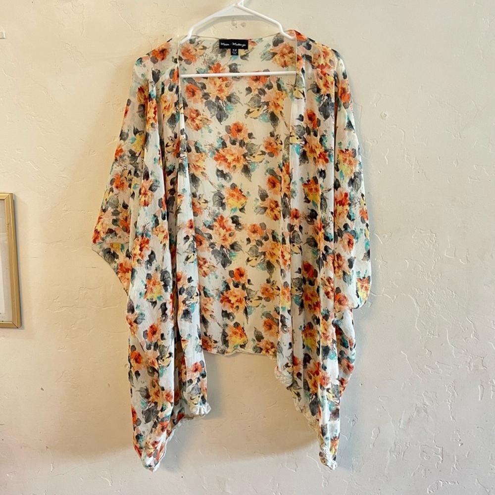 Mason & Mackenzie Cream and Yellow Floral Print Kimono Extra Large